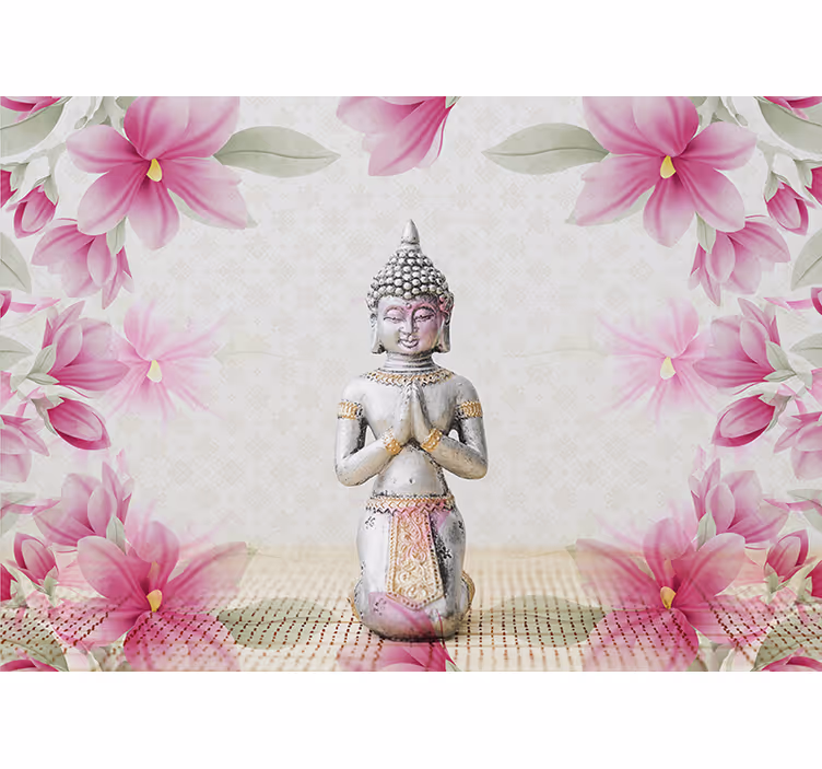 çiçek buda zen duvar kağıdı - TenStickers