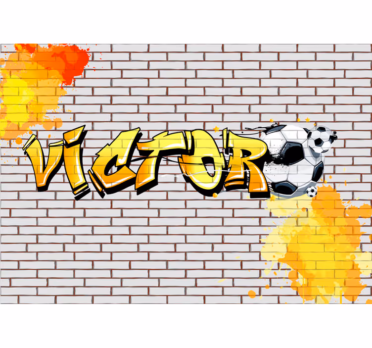 Futbol grafiti kişiselleştirilmiş duvar resimleri - TenStickers
