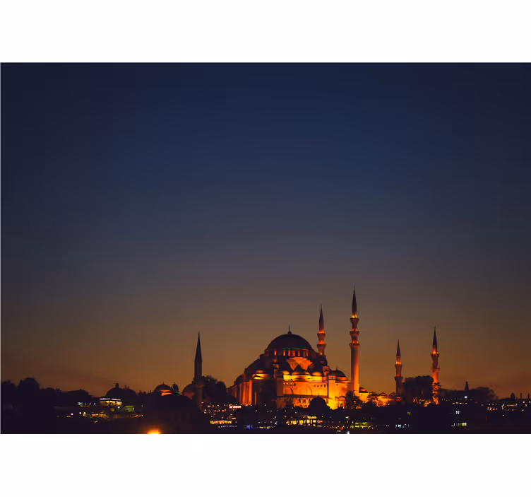 şehir duvar resmi içinde büyük cami - TenStickers