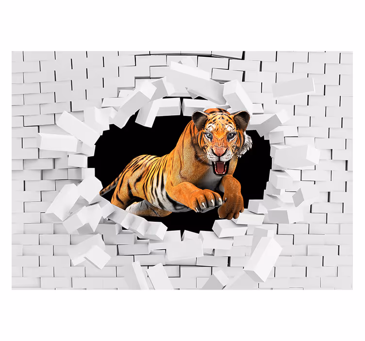 Realist kaplan 3d duvar resmi - TenStickers