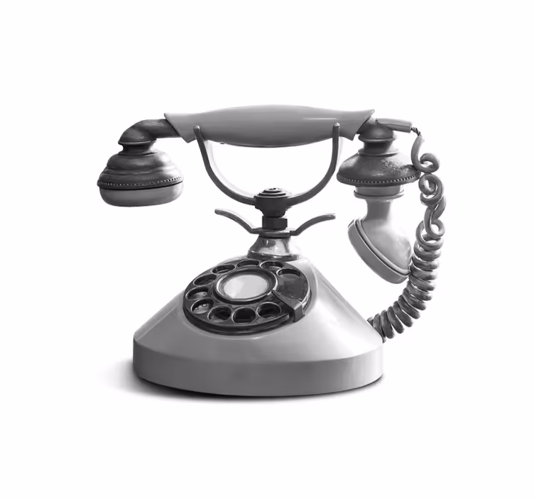 Siyah-beyaz eski telefon duvar resmi - TenStickers