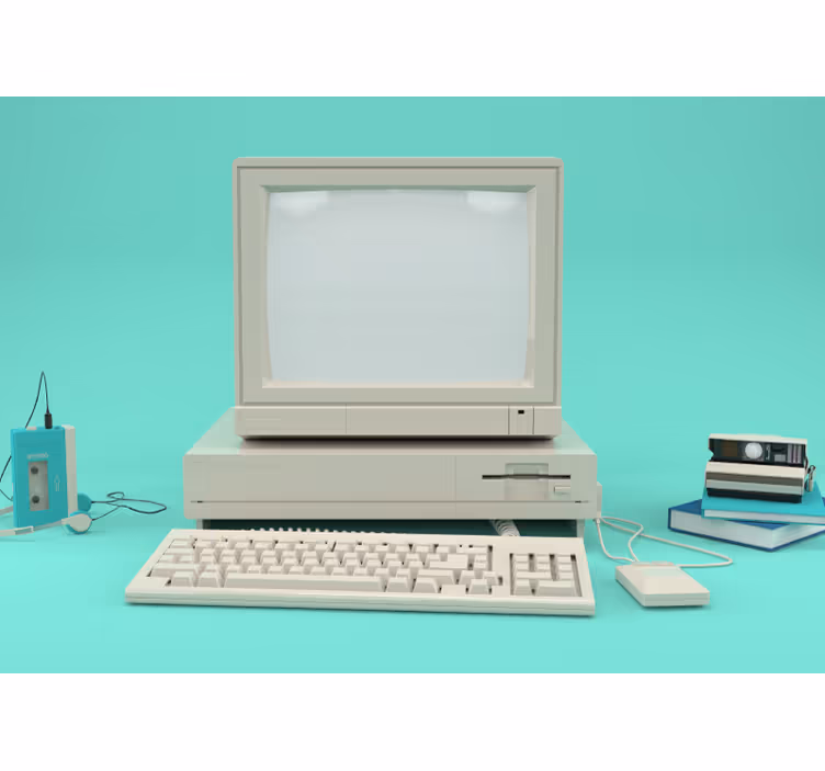 Eski pc vintage duvar resmi - TenStickers