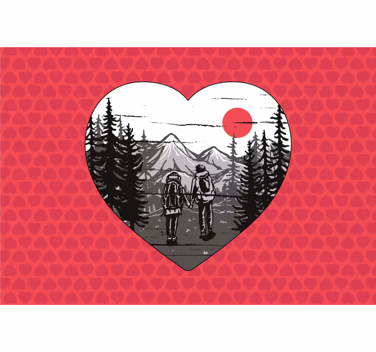 Aşk duvar resim dağ kalbi macerası - TenStickers