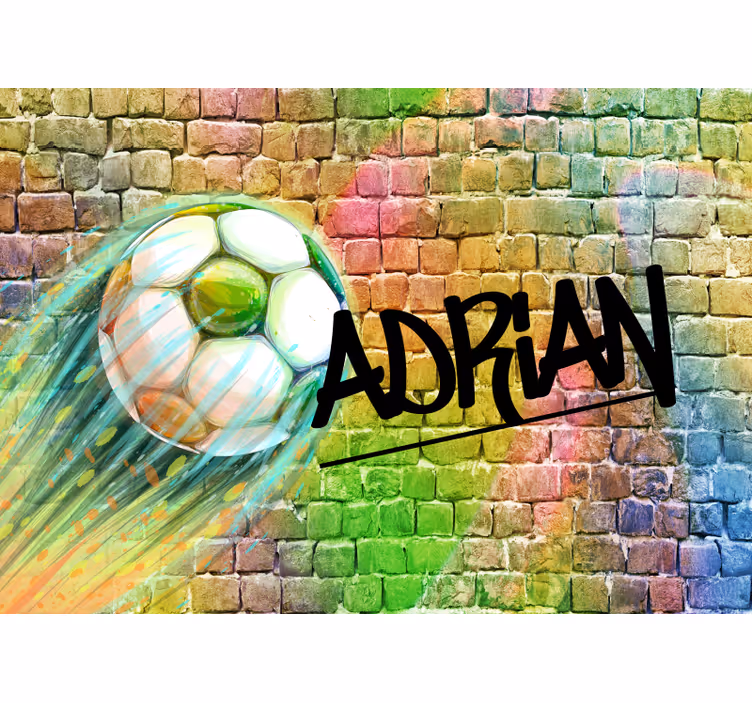 Futbol renkli duvar soyut duvar resimlerine çarpıyor - TenStickers