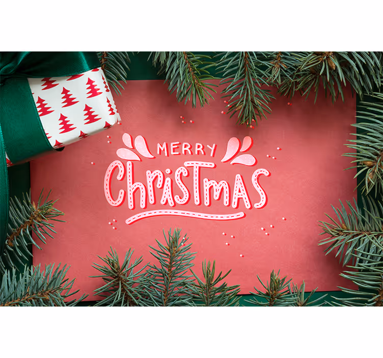 Mutlu noeller tebriği Noel duvar reslim - TenStickers