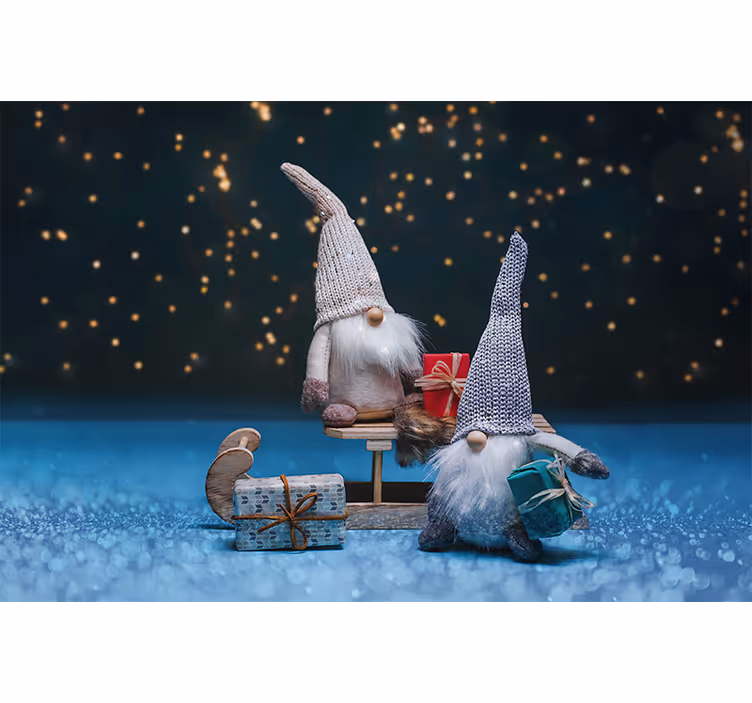 Noel duvar reslim Şen gnome kutlaması - TenStickers
