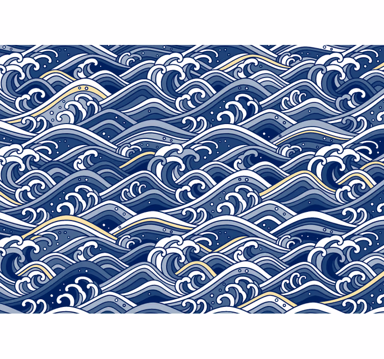 Geleneksel dalga klasik sanat duvar resmi - TenStickers