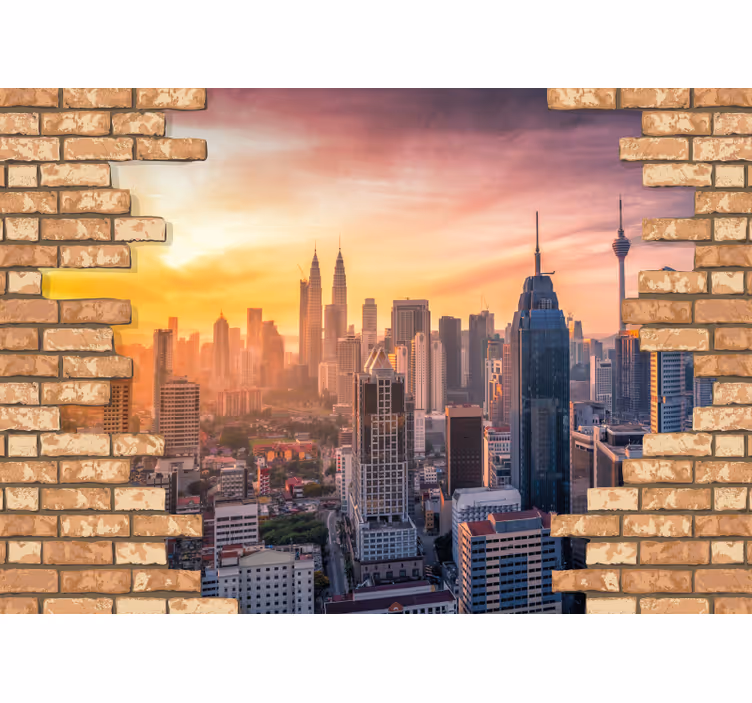 Kuala lumpur skyline şehir ve ülke duvar resmi - TenStickers