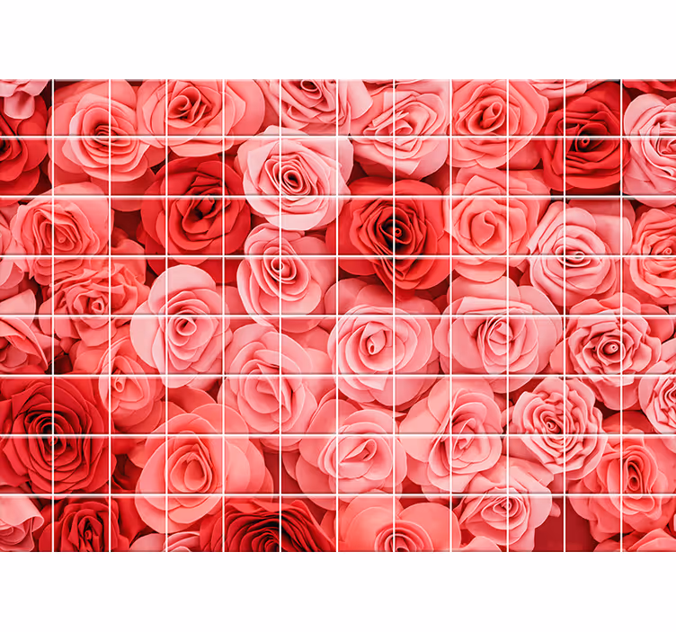 Gül buketi sergisi çiçek duvar resim - TenStickers