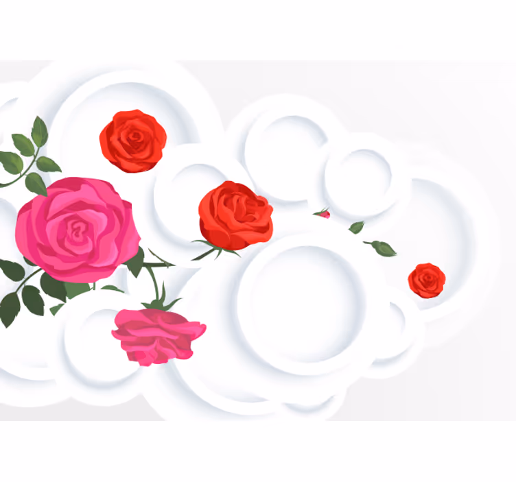 Çiçek duvar resim - gül Çiçek düzeni - TenStickers