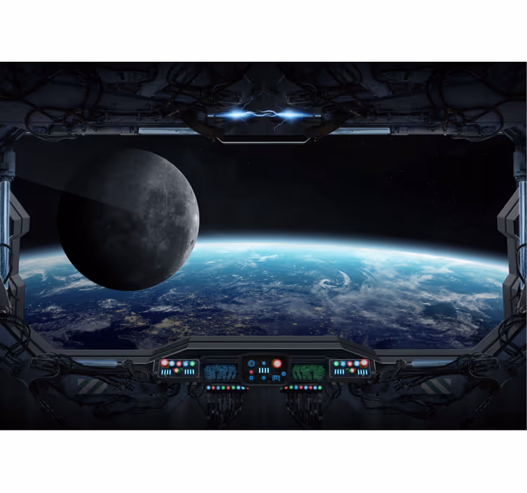 Uzay manzarası 3d efekt duvar resmi - TenStickers