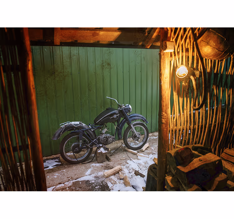 Vintage atölye motosiklet duvar resmi - TenStickers
