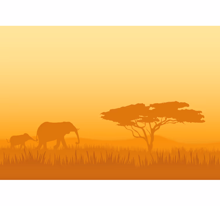 Safarideki filler hayvan duvar resim - TenStickers