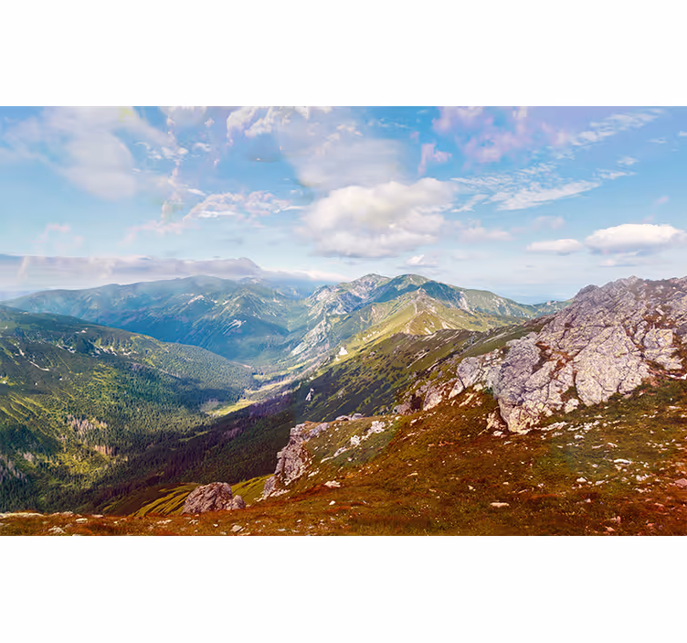 Dağ duvar resim - panoramik dağ manzarası - TenStickers