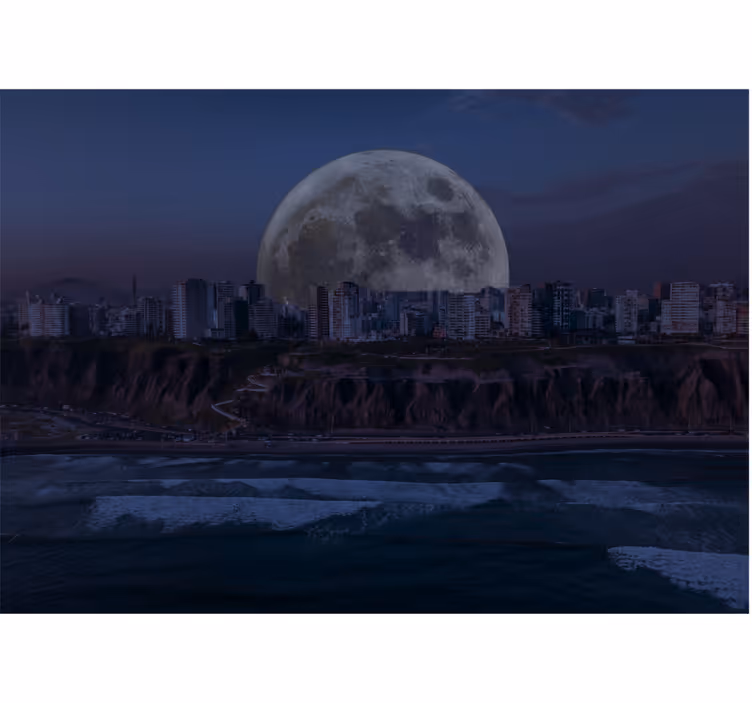Kosta verde lima manzarası gece duvar resmi - TenStickers