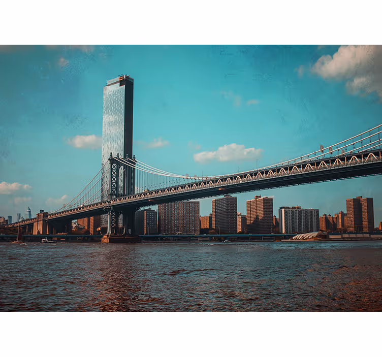 Brooklyn köprüsü perspektifi New York duvar resim - TenStickers