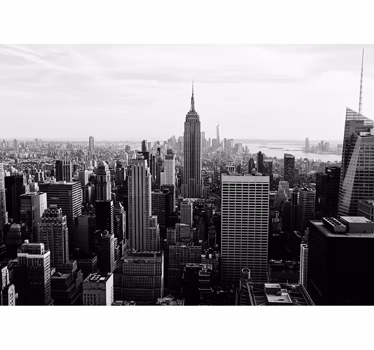 Manhattan siyah beyaz duvar kağıdı - TenStickers