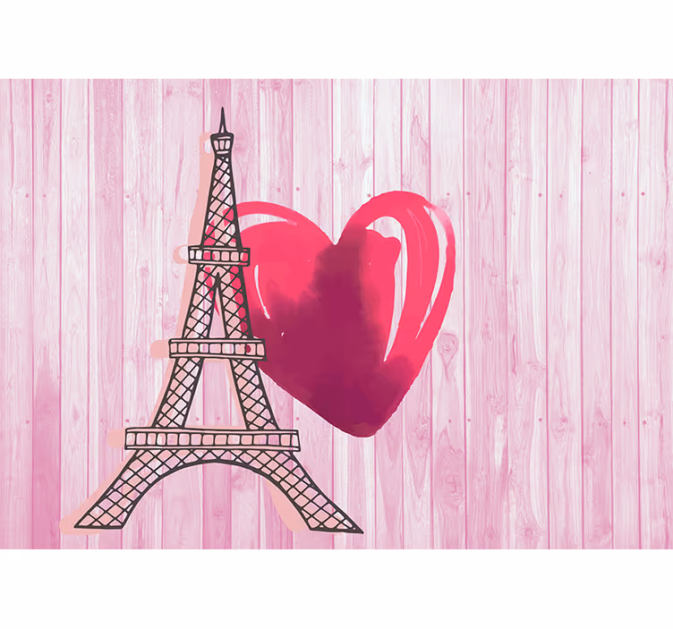 Eyfel kulesi romantik duvar kağıdı fotoğrafı - TenStickers
