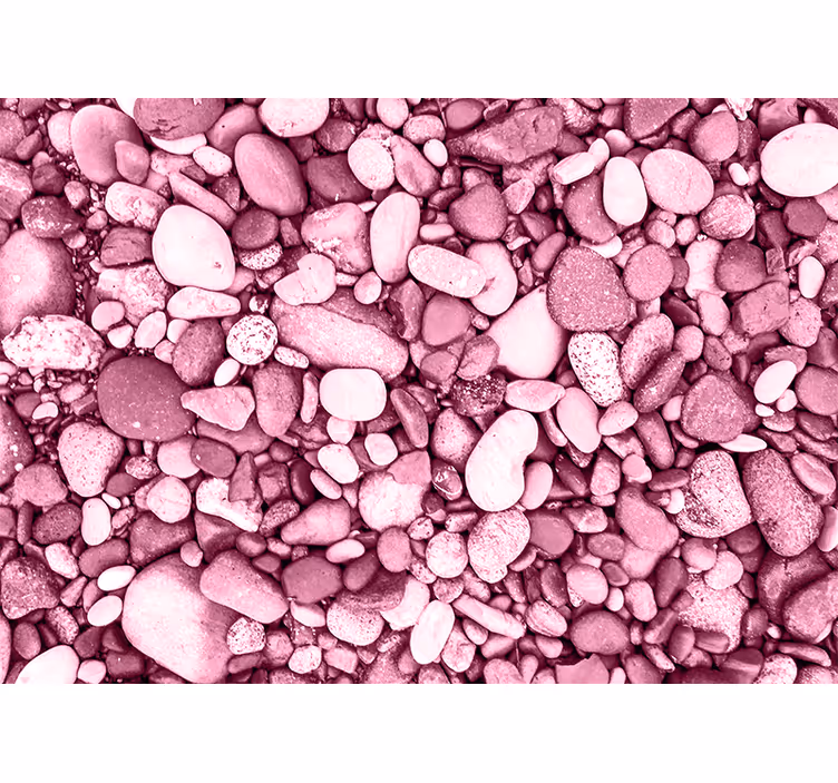 Pembe çakıl düzenlemesi banyo duvar reslim - TenStickers