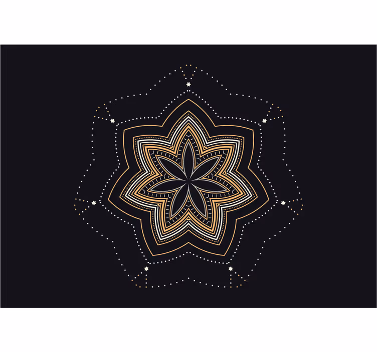 Modern çiçek mandala duvar resmi - TenStickers