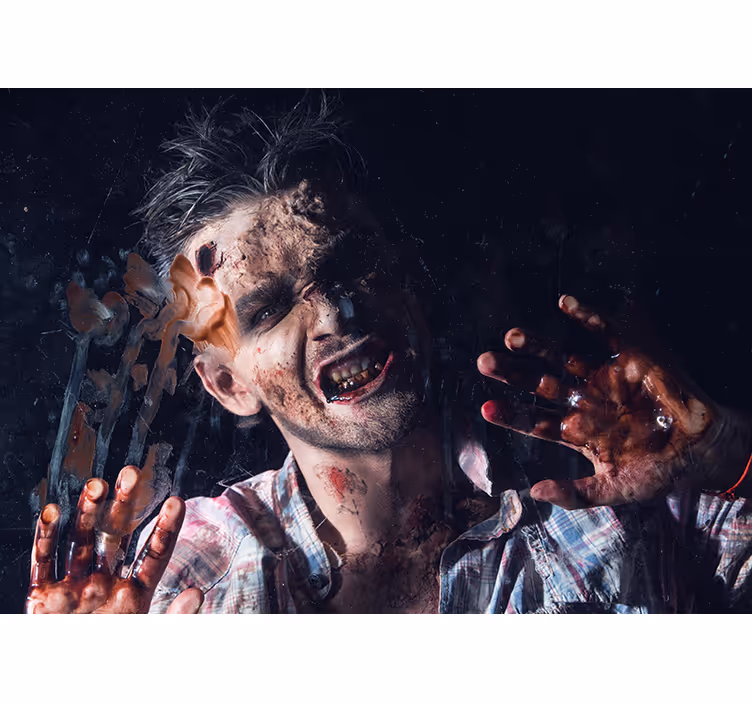 Zombi korku portresi cadılar bayramı duvar reslim - TenStickers