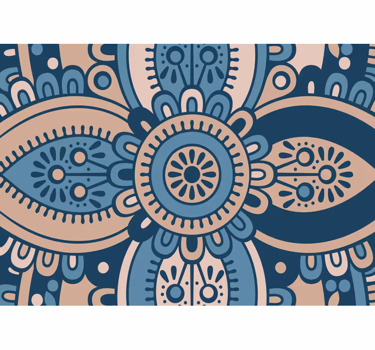 Mavi ve bej mandala duvar resmi - TenStickers