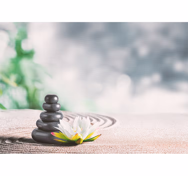Sakin taş istifleme zen duvar resim - TenStickers
