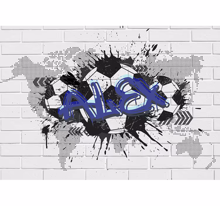 Futbol grafiti kentsel sanat duvar resmi - TenStickers