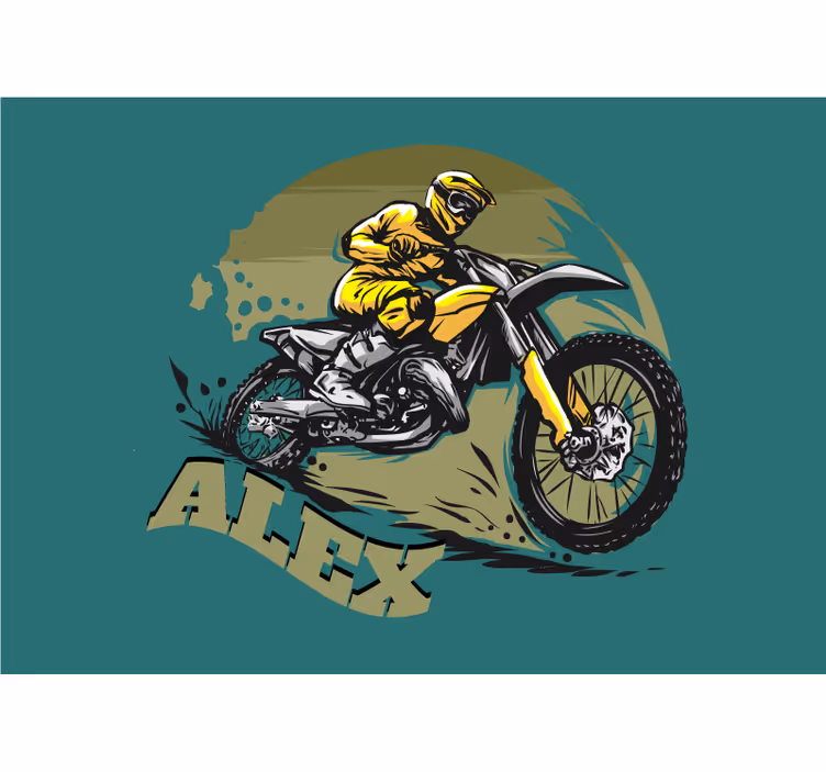 Motocross sürücü aksiyonu araç duvar resim - TenStickers