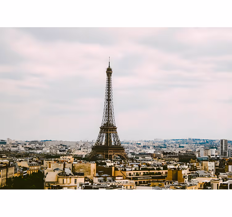 Paris ortasında eyfel kulesi duvar kağıdı - TenStickers