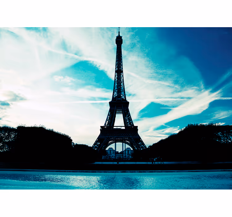 Paris mavi gölge efekti paris duvar kağıdı - TenStickers