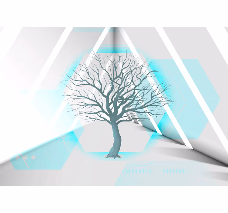 Geometrik ağaç tasarımı ağaçlar duvar resim - TenStickers