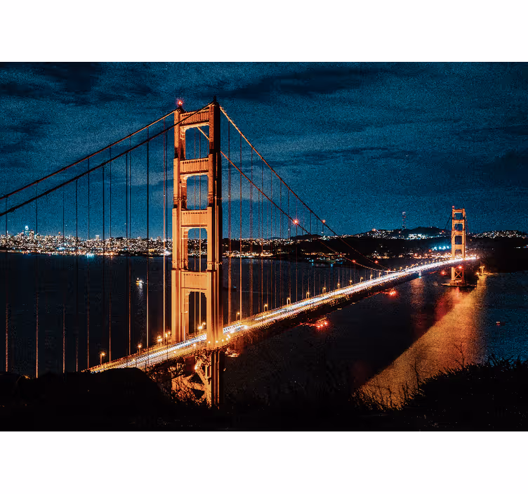 Golden gate köprüsü gece Şehir ve Ülke duvar resim - TenStickers