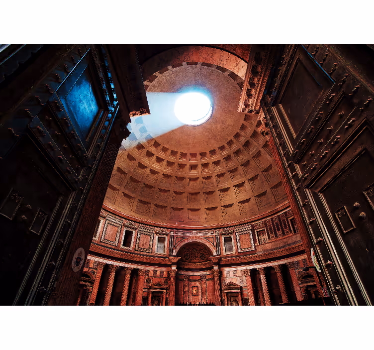Pantheon kubbe görünümü şehir ve ülke duvar resim - TenStickers