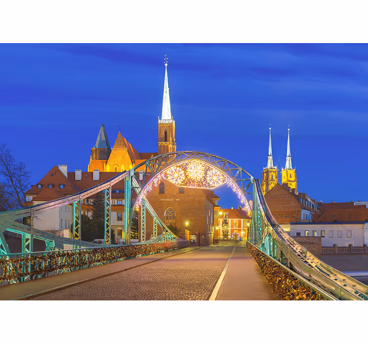 Wrocław köprüsü yol duvar resmi - TenStickers