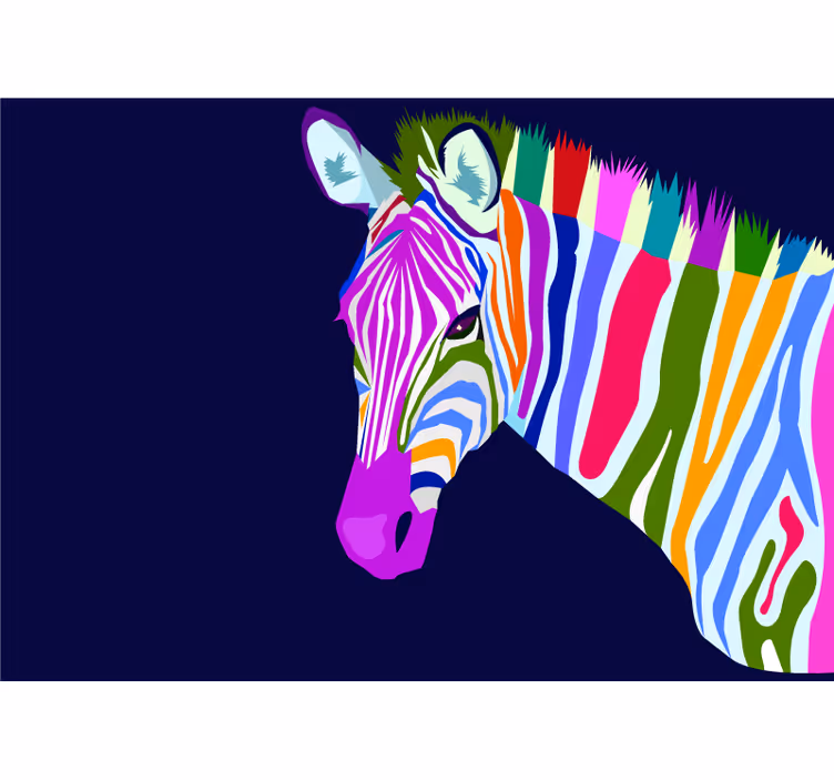 çok renkli zebra duvar resmi - TenStickers