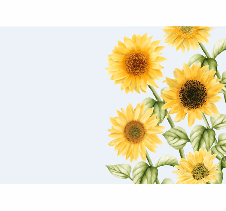 Sulu boya ayçiçeği duvar resmi - TenStickers