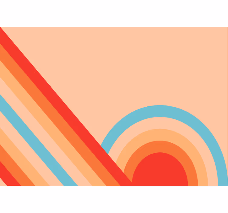 Doku ve desen duvar resim retro geometrik desenler - TenStickers