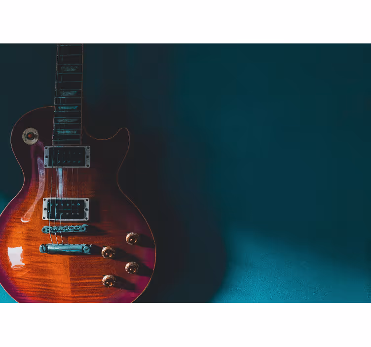 Parlayan gitar müzik notaları duvar resmi - TenStickers