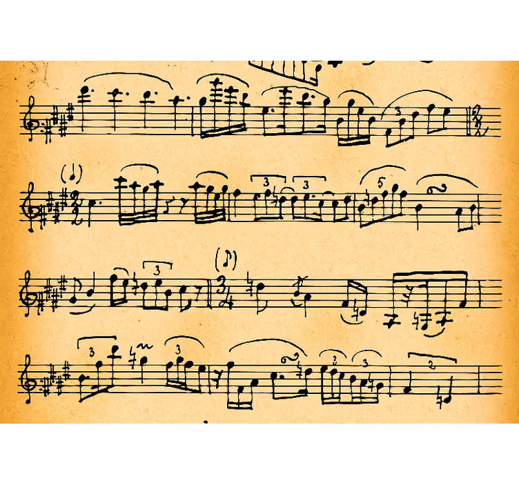 Eski müzik notaları duvar resmi - TenStickers