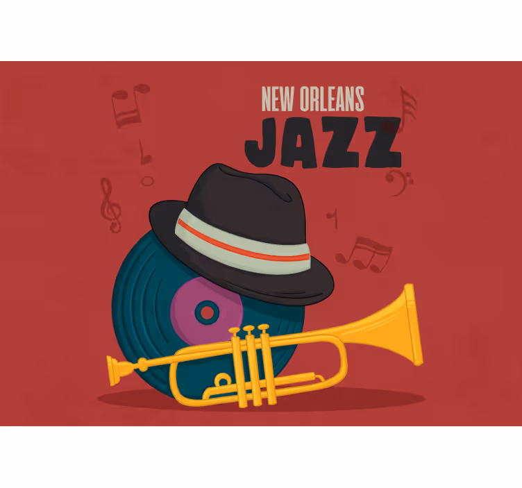 New orleans caz müziği notaları duvar kağıdı - TenStickers
