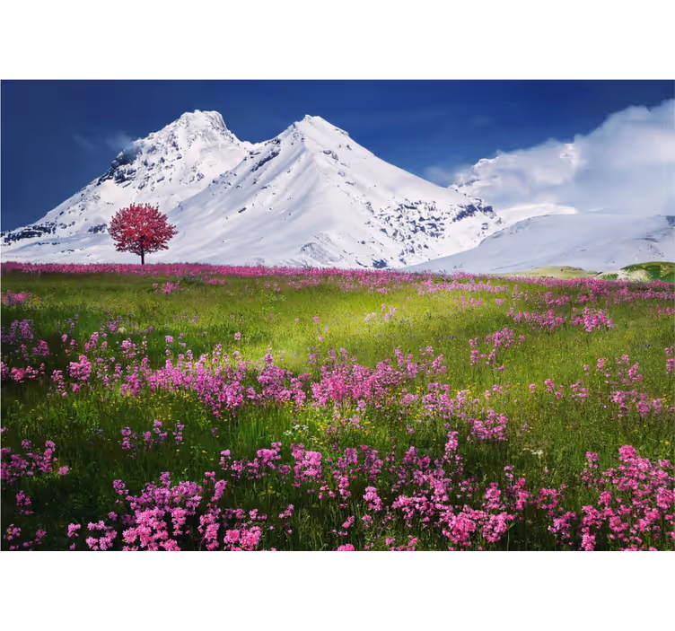 Norveç çiçek yatağı doğa duvar kağıdı - TenStickers