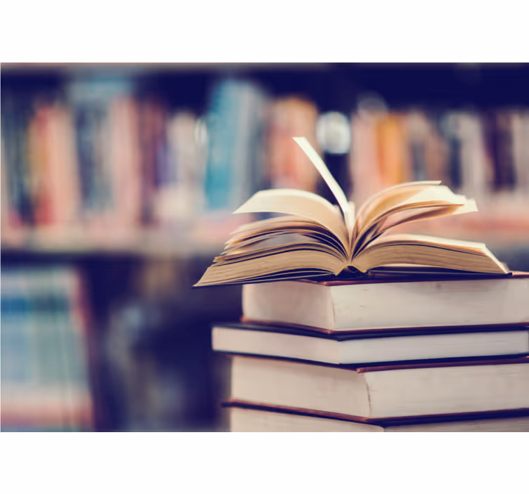 Büyük kitap yığını eski duvar resmi - TenStickers