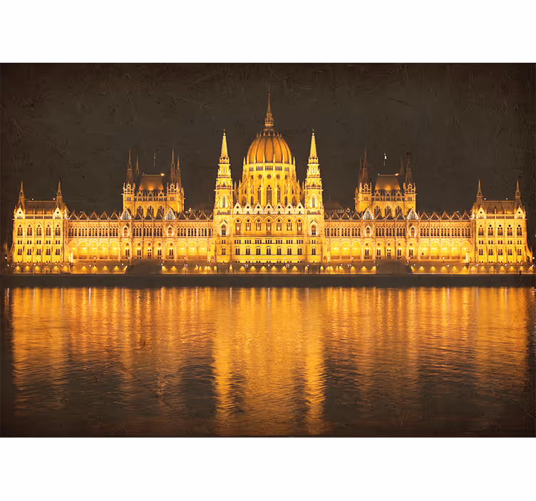 Şehirler ve Ülkeler duvar resim budapest gece manzarası - TenStickers