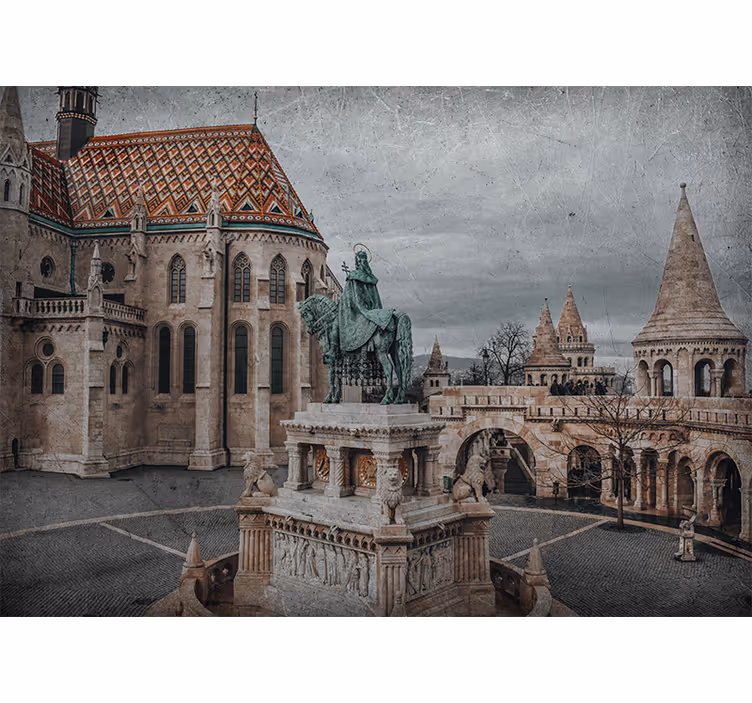 Budapeşte kalesi manzarası şehir ve ülke duvar resmi - TenStickers