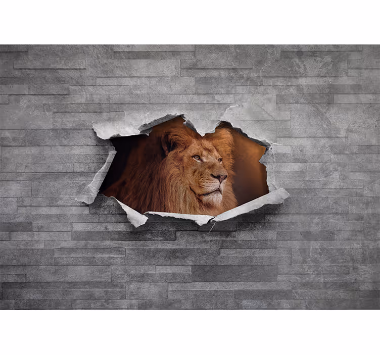 Aslan duvar resmi - görkemli aslan İllüstrasyonu - TenStickers