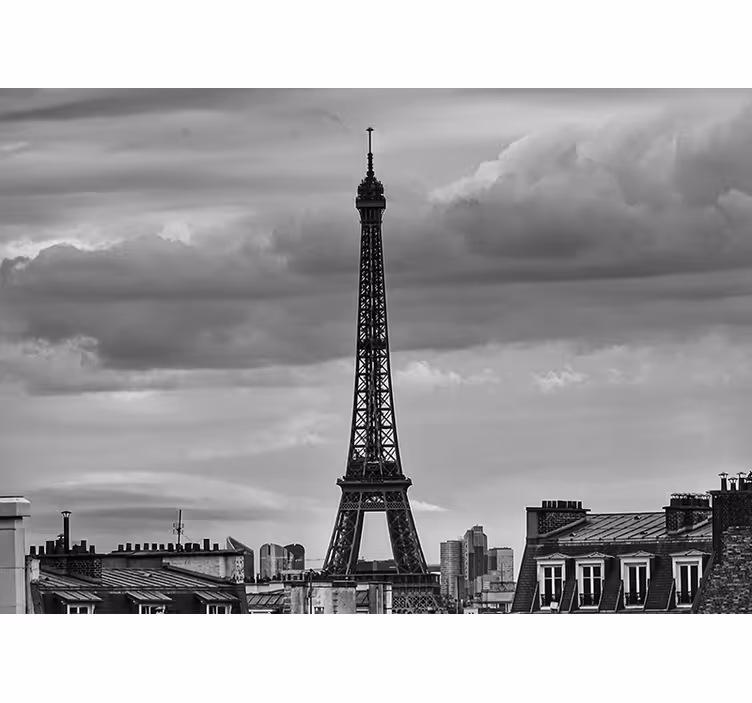Tur eyfel siyah beyaz paris duvar resmi - TenStickers