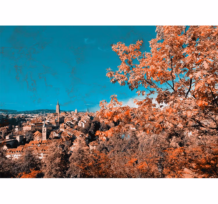 Manzara duvar resim canlı sonbahar manzarası - TenStickers