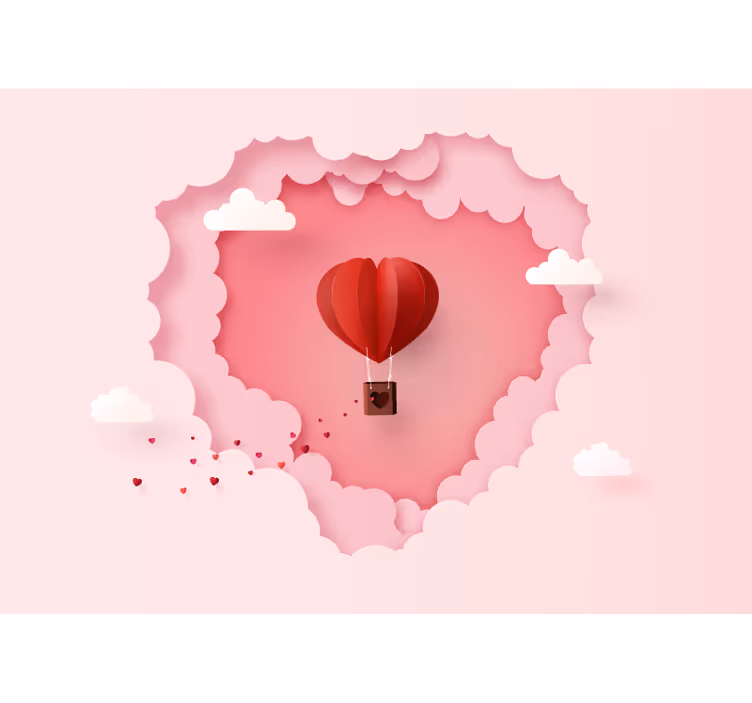 Sıcak hava balonu ve bulut çocuk duvar resimleri - TenStickers