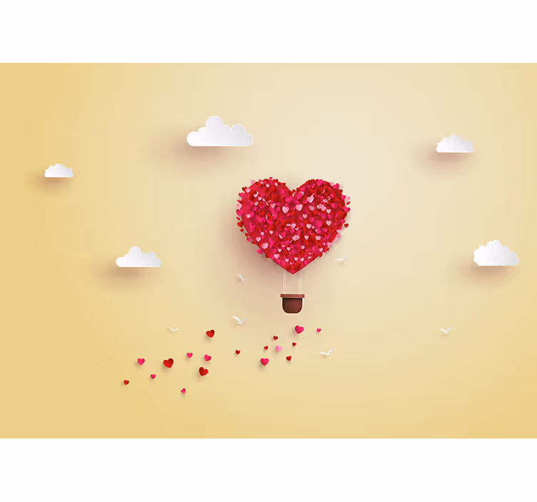 Aşk duvar resim kalp balon macerası - TenStickers